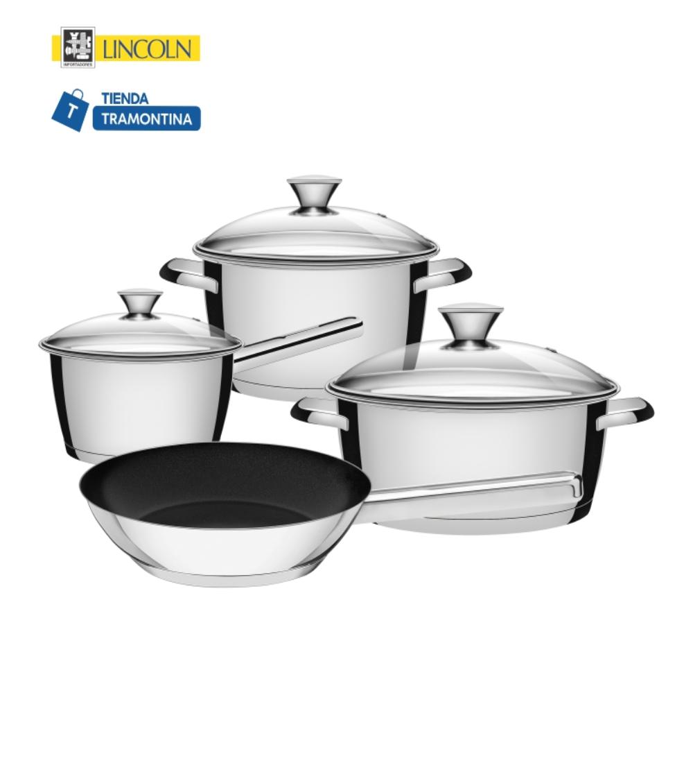 juego de ollas alegra tramontina 4 piezas